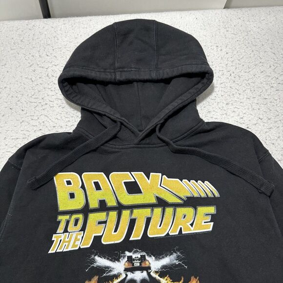 Universal Studios Mens Small Back To The Future Black Pullover Hoodie Sweatshirt - Picture 2 of 14